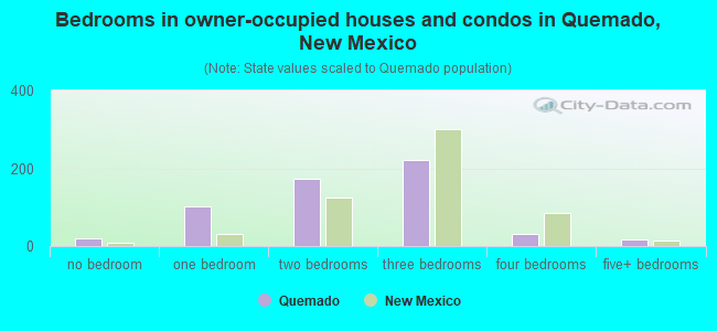 Bedrooms in owner-occupied houses and condos in Quemado, New Mexico