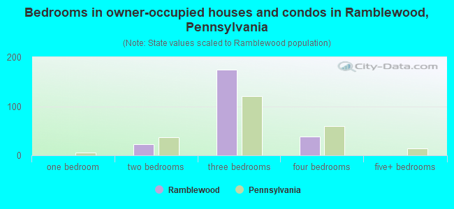 Bedrooms in owner-occupied houses and condos in Ramblewood, Pennsylvania