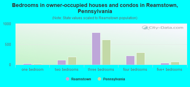 Bedrooms in owner-occupied houses and condos in Reamstown, Pennsylvania