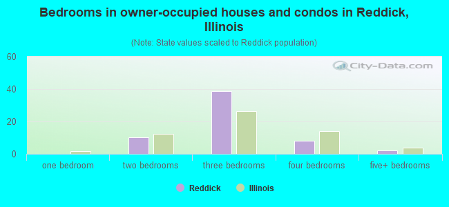 Bedrooms in owner-occupied houses and condos in Reddick, Illinois