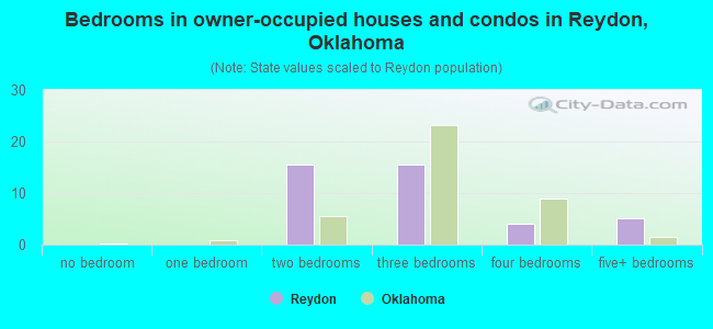 Bedrooms in owner-occupied houses and condos in Reydon, Oklahoma