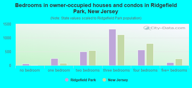 Bedrooms in owner-occupied houses and condos in Ridgefield Park, New Jersey