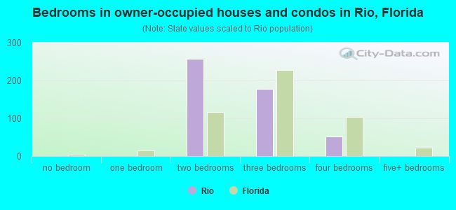 Bedrooms in owner-occupied houses and condos in Rio, Florida