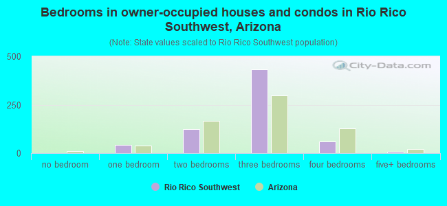 Bedrooms in owner-occupied houses and condos in Rio Rico Southwest, Arizona