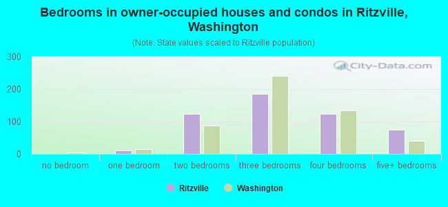 Bedrooms in owner-occupied houses and condos in Ritzville, Washington