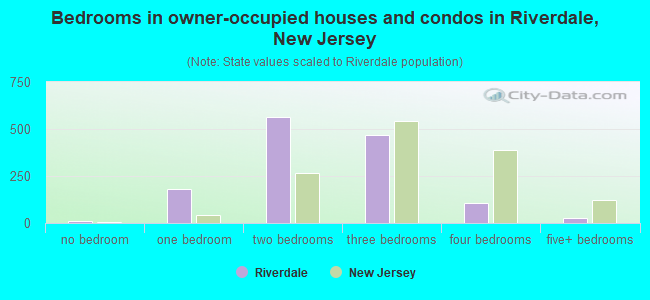 Bedrooms in owner-occupied houses and condos in Riverdale, New Jersey