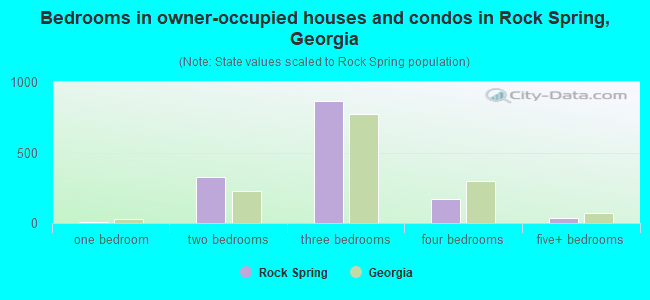 Bedrooms in owner-occupied houses and condos in Rock Spring, Georgia