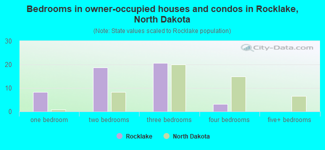 Bedrooms in owner-occupied houses and condos in Rocklake, North Dakota
