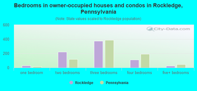 Bedrooms in owner-occupied houses and condos in Rockledge, Pennsylvania