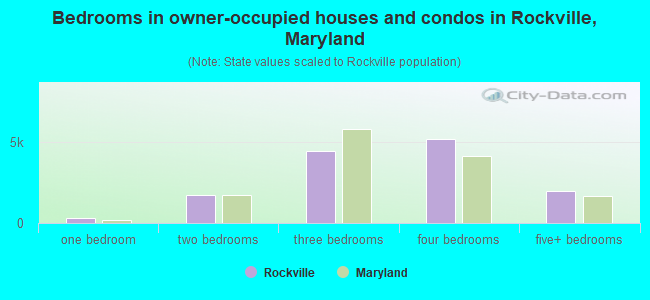 Bedrooms in owner-occupied houses and condos in Rockville, Maryland