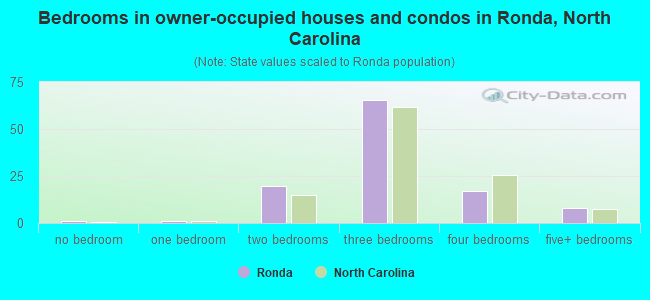 Bedrooms in owner-occupied houses and condos in Ronda, North Carolina