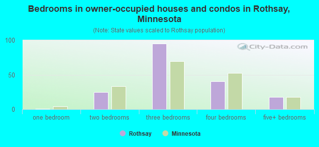 Bedrooms in owner-occupied houses and condos in Rothsay, Minnesota