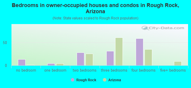 Bedrooms in owner-occupied houses and condos in Rough Rock, Arizona