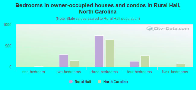 Bedrooms in owner-occupied houses and condos in Rural Hall, North Carolina