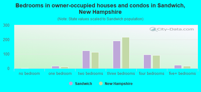 Bedrooms in owner-occupied houses and condos in Sandwich, New Hampshire