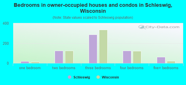 Bedrooms in owner-occupied houses and condos in Schleswig, Wisconsin