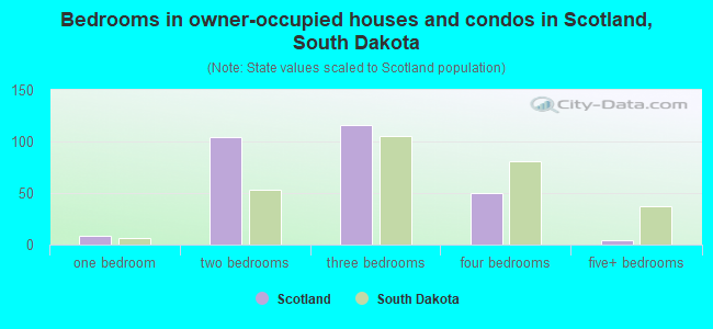 Bedrooms in owner-occupied houses and condos in Scotland, South Dakota