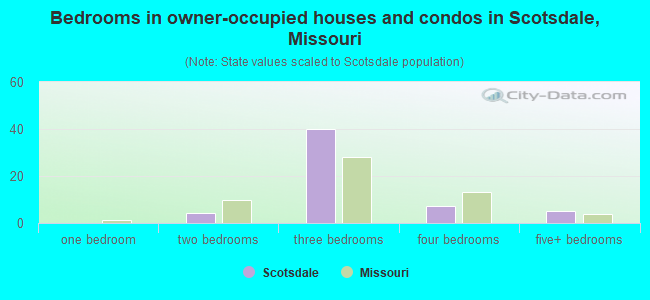 Bedrooms in owner-occupied houses and condos in Scotsdale, Missouri