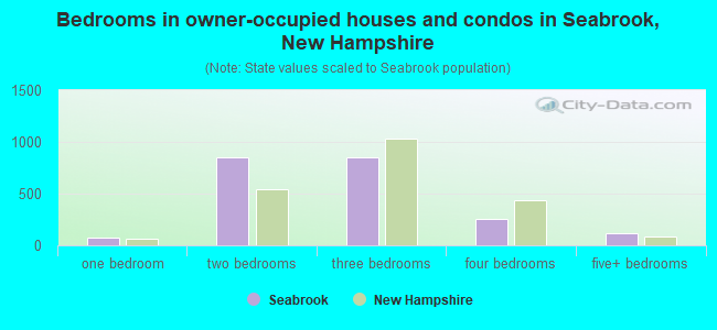 Bedrooms in owner-occupied houses and condos in Seabrook, New Hampshire