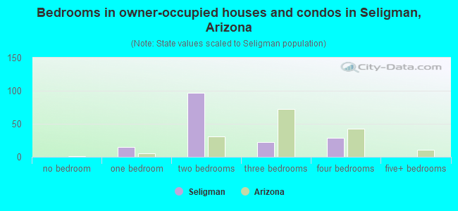 Bedrooms in owner-occupied houses and condos in Seligman, Arizona