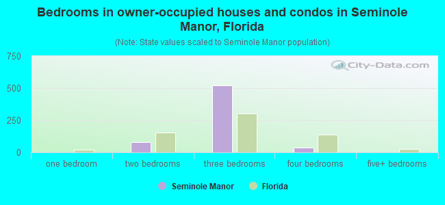Bedrooms in owner-occupied houses and condos in Seminole Manor, Florida