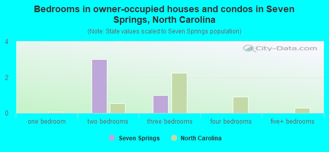 Bedrooms in owner-occupied houses and condos in Seven Springs, North Carolina