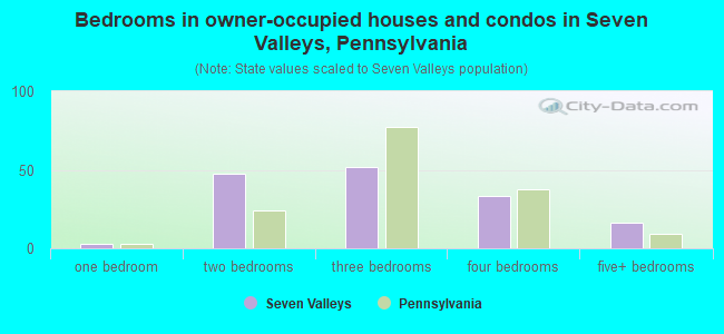 Bedrooms in owner-occupied houses and condos in Seven Valleys, Pennsylvania