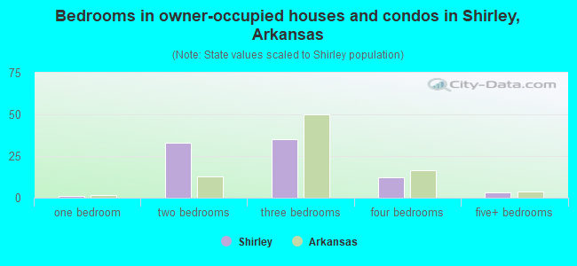 Bedrooms in owner-occupied houses and condos in Shirley, Arkansas