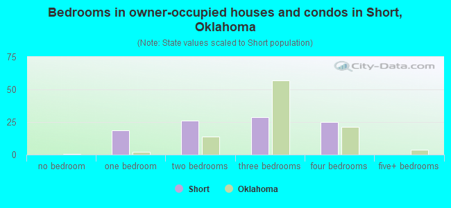 Bedrooms in owner-occupied houses and condos in Short, Oklahoma