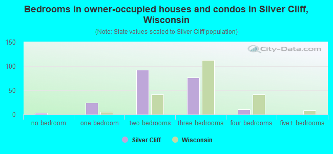 Bedrooms in owner-occupied houses and condos in Silver Cliff, Wisconsin