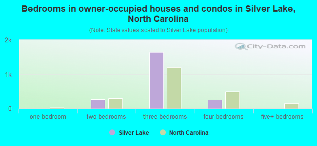 Bedrooms in owner-occupied houses and condos in Silver Lake, North Carolina