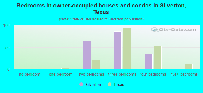 Bedrooms in owner-occupied houses and condos in Silverton, Texas