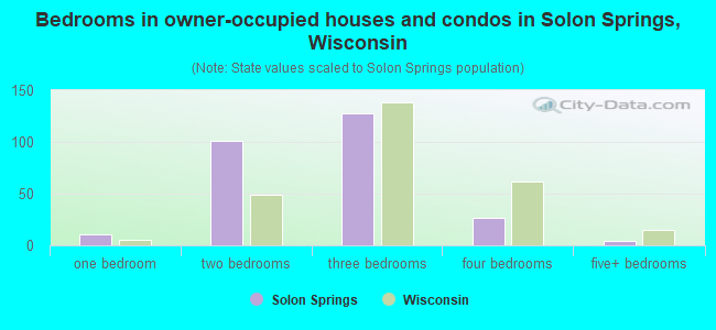 Bedrooms in owner-occupied houses and condos in Solon Springs, Wisconsin