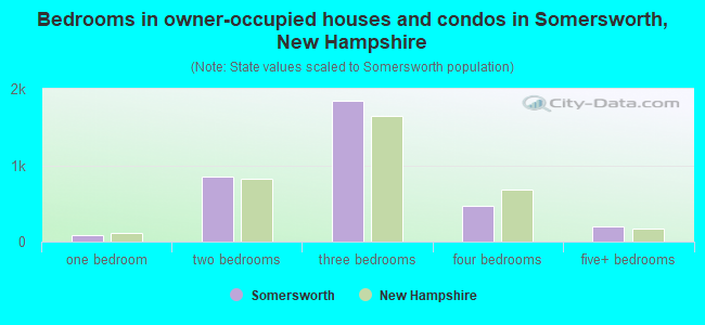 Bedrooms in owner-occupied houses and condos in Somersworth, New Hampshire