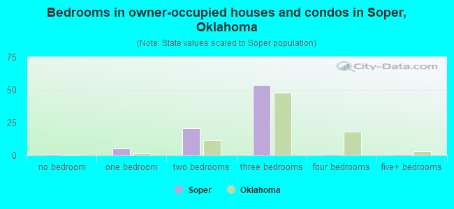 Bedrooms in owner-occupied houses and condos in Soper, Oklahoma