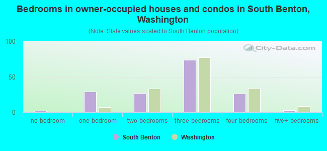 Bedrooms in owner-occupied houses and condos in South Benton, Washington