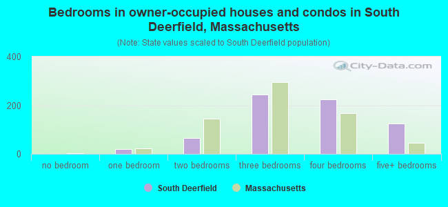 Bedrooms in owner-occupied houses and condos in South Deerfield, Massachusetts