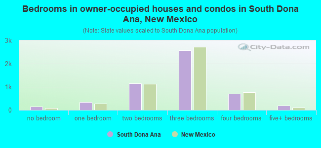 Bedrooms in owner-occupied houses and condos in South Dona Ana, New Mexico