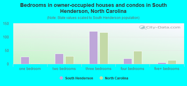Bedrooms in owner-occupied houses and condos in South Henderson, North Carolina