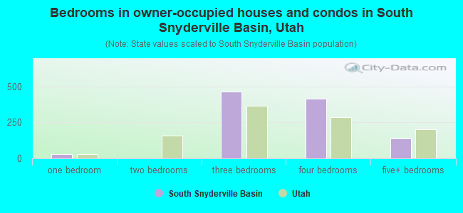 Bedrooms in owner-occupied houses and condos in South Snyderville Basin, Utah