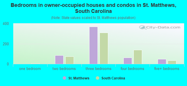 Bedrooms in owner-occupied houses and condos in St. Matthews, South Carolina