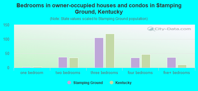 Bedrooms in owner-occupied houses and condos in Stamping Ground, Kentucky