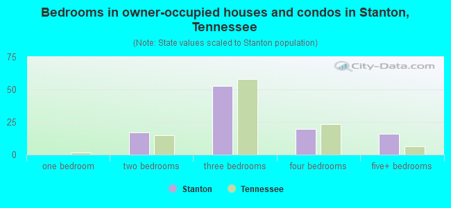 Bedrooms in owner-occupied houses and condos in Stanton, Tennessee
