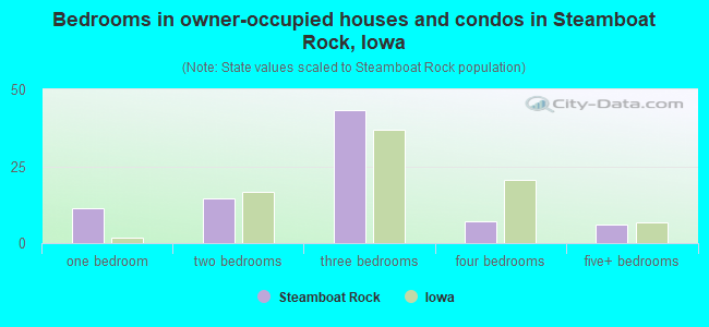 Bedrooms in owner-occupied houses and condos in Steamboat Rock, Iowa