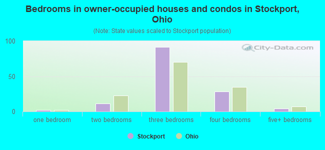 Bedrooms in owner-occupied houses and condos in Stockport, Ohio