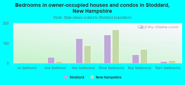Bedrooms in owner-occupied houses and condos in Stoddard, New Hampshire