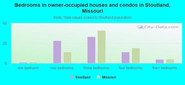 Bedrooms in owner-occupied houses and condos in Stoutland, Missouri