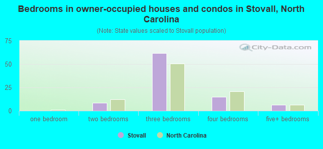 Bedrooms in owner-occupied houses and condos in Stovall, North Carolina