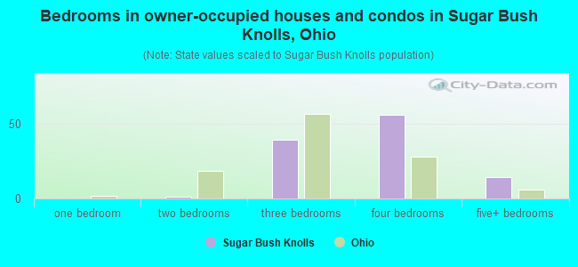 Bedrooms in owner-occupied houses and condos in Sugar Bush Knolls, Ohio