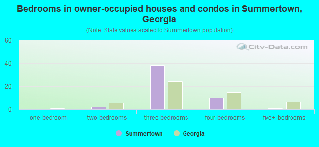 Bedrooms in owner-occupied houses and condos in Summertown, Georgia